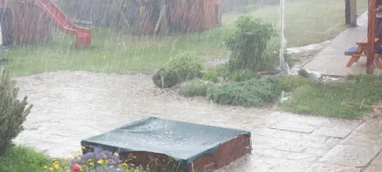 backyard during rain
