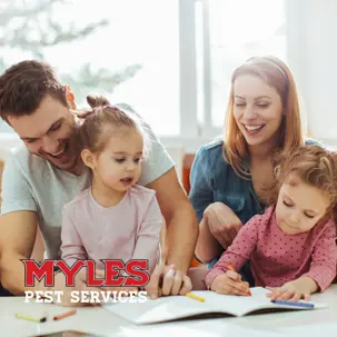 family with young children coloring book