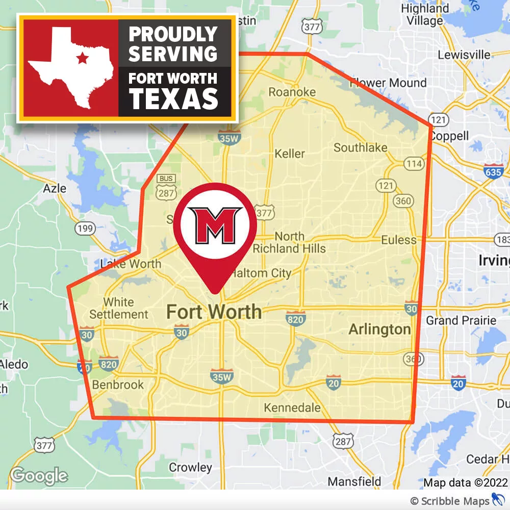 Myles Pest Service Area Map Fort Worth Texas