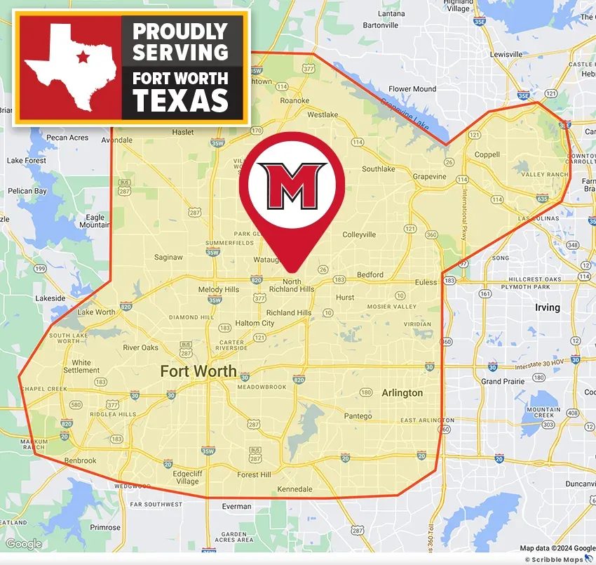 service area map Fort Worth Texas